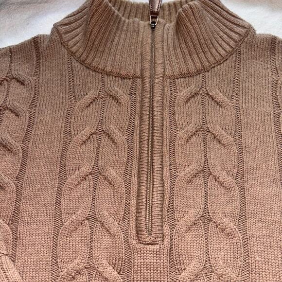 Johnston & Murphy Men's Golf/Ski 1/4 Zip Cable Knit Sweater SZ M - Picture 4 of 8